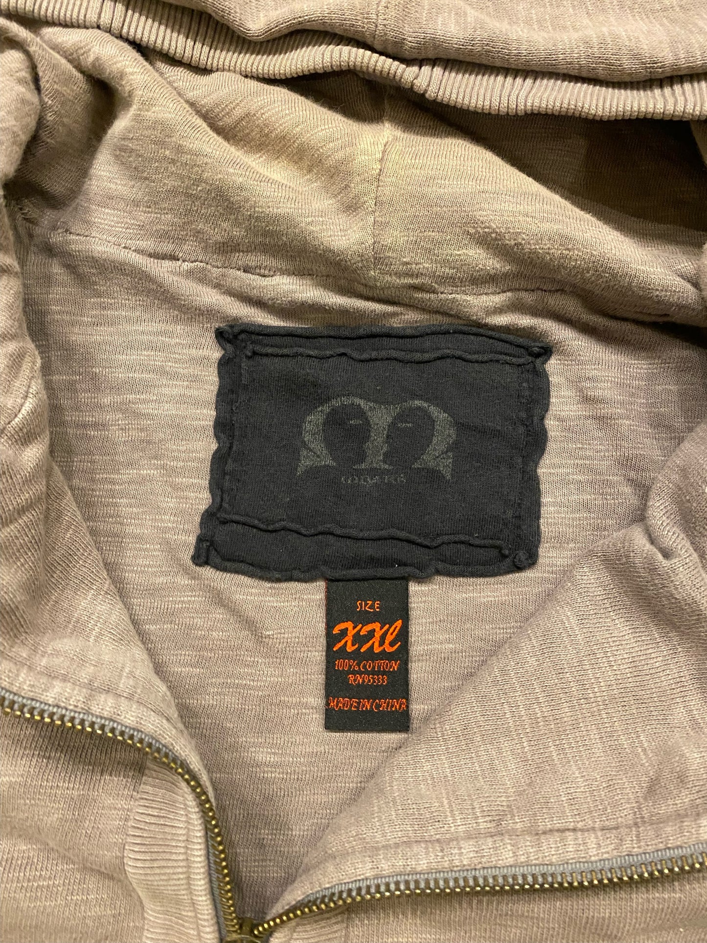 Grey Y2K graphic zip-up