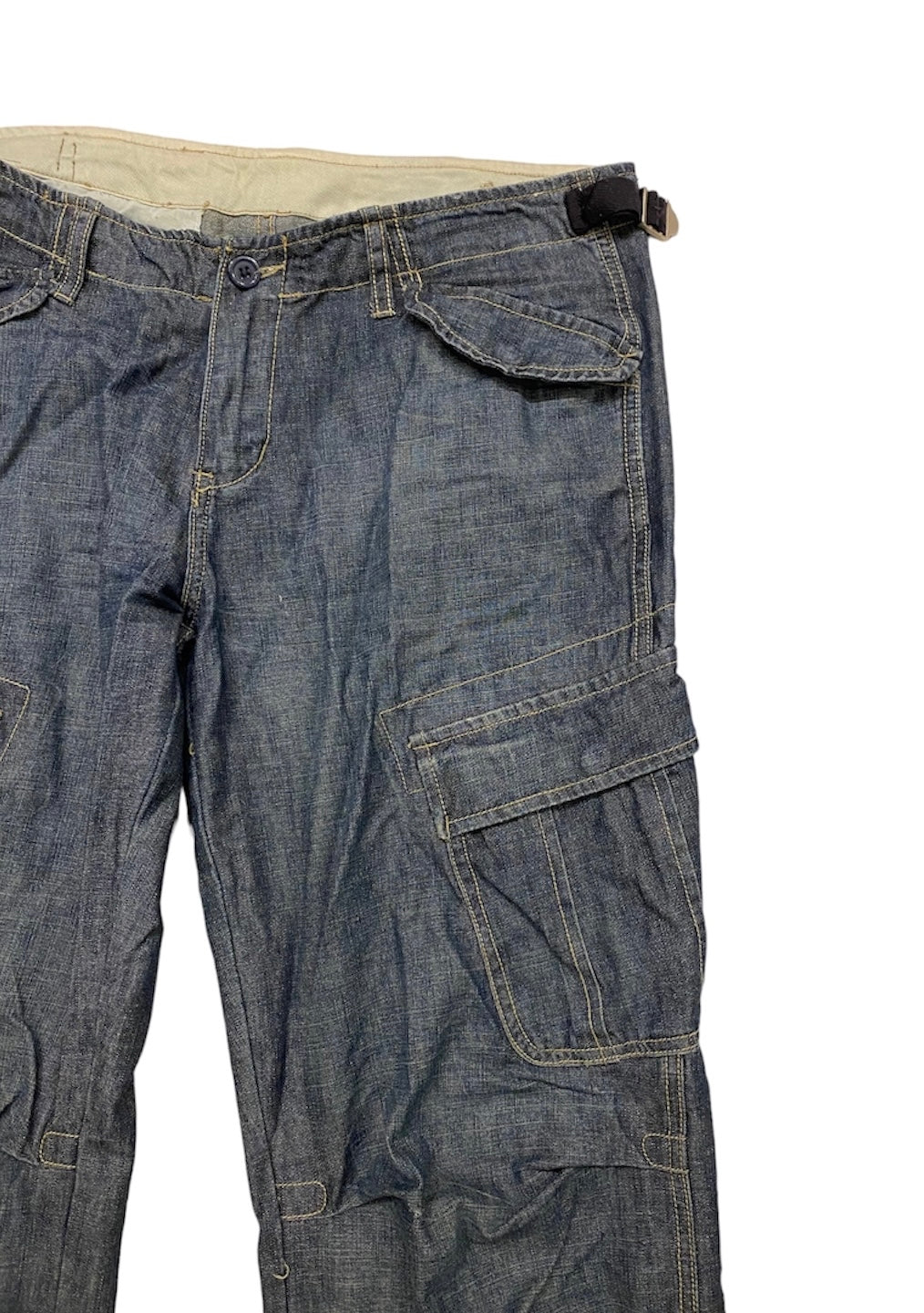 Bavmolle vintage denim cargo pants