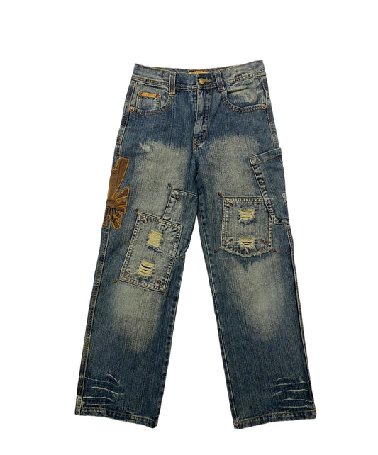 Future star vintage patched jeans