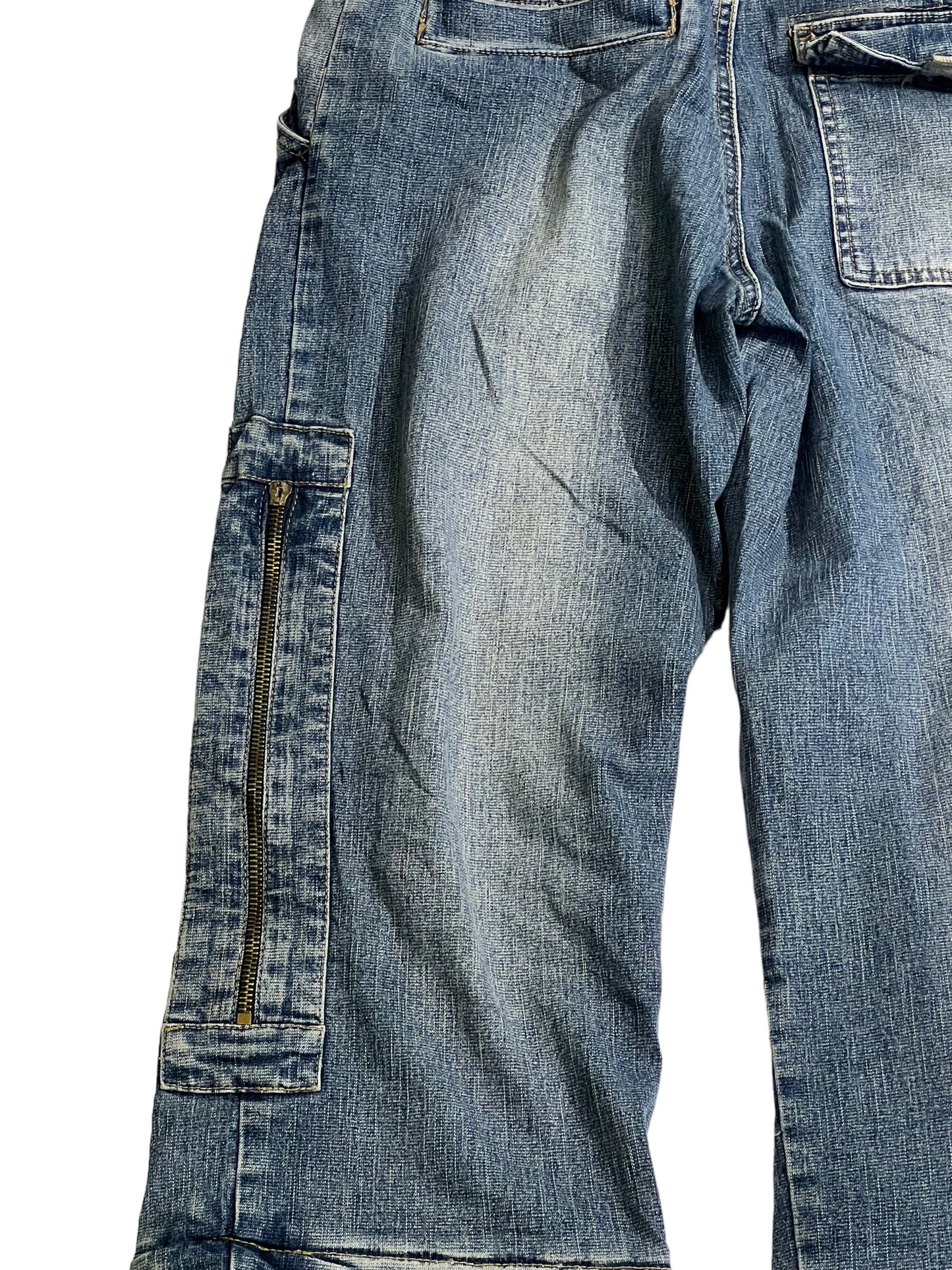 IDPDT zipper baggy jeans