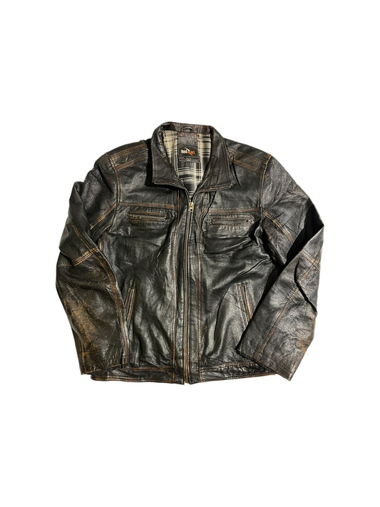 Mod art vintage leather jacket