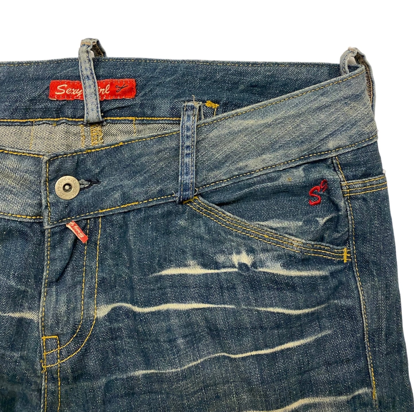 Vintage washed denim jeans