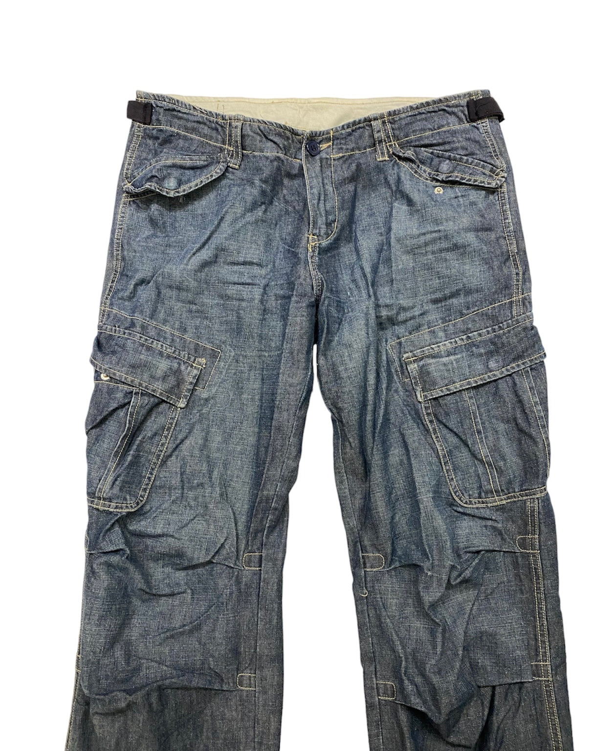 Bavmolle vintage denim cargo pants