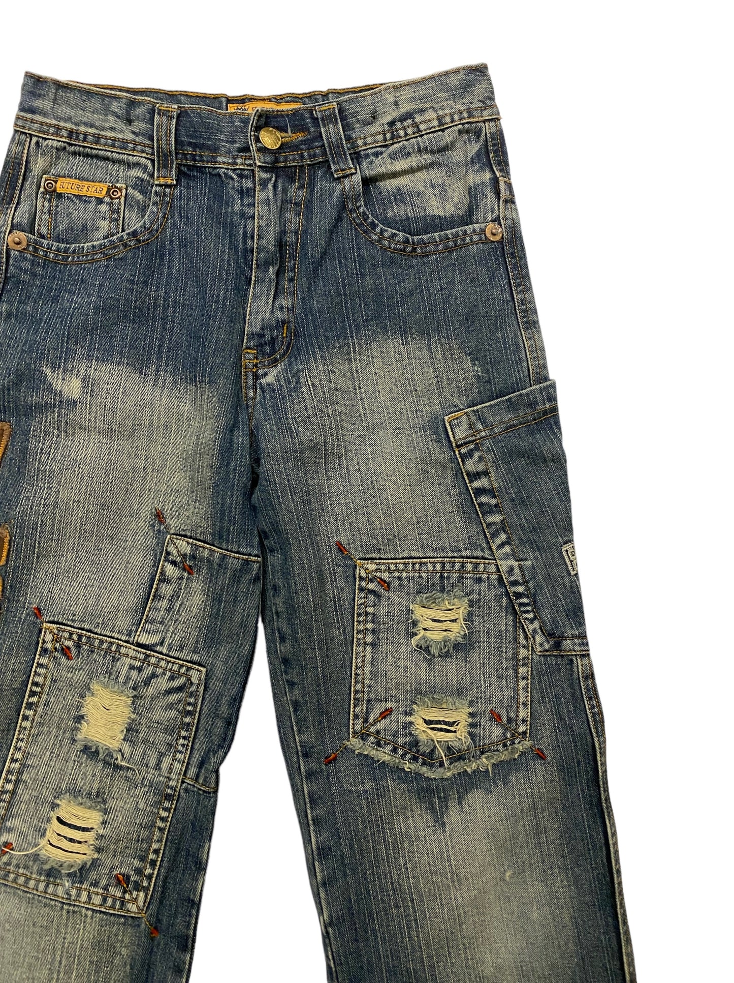 Future star vintage patched jeans