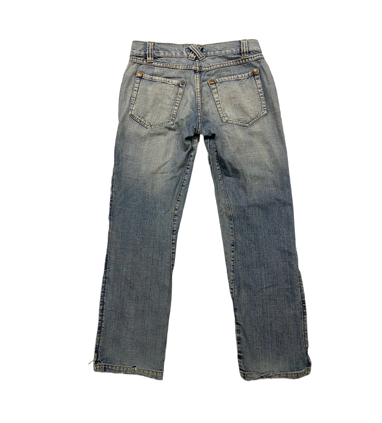 Effect vintage jeans with side zippers