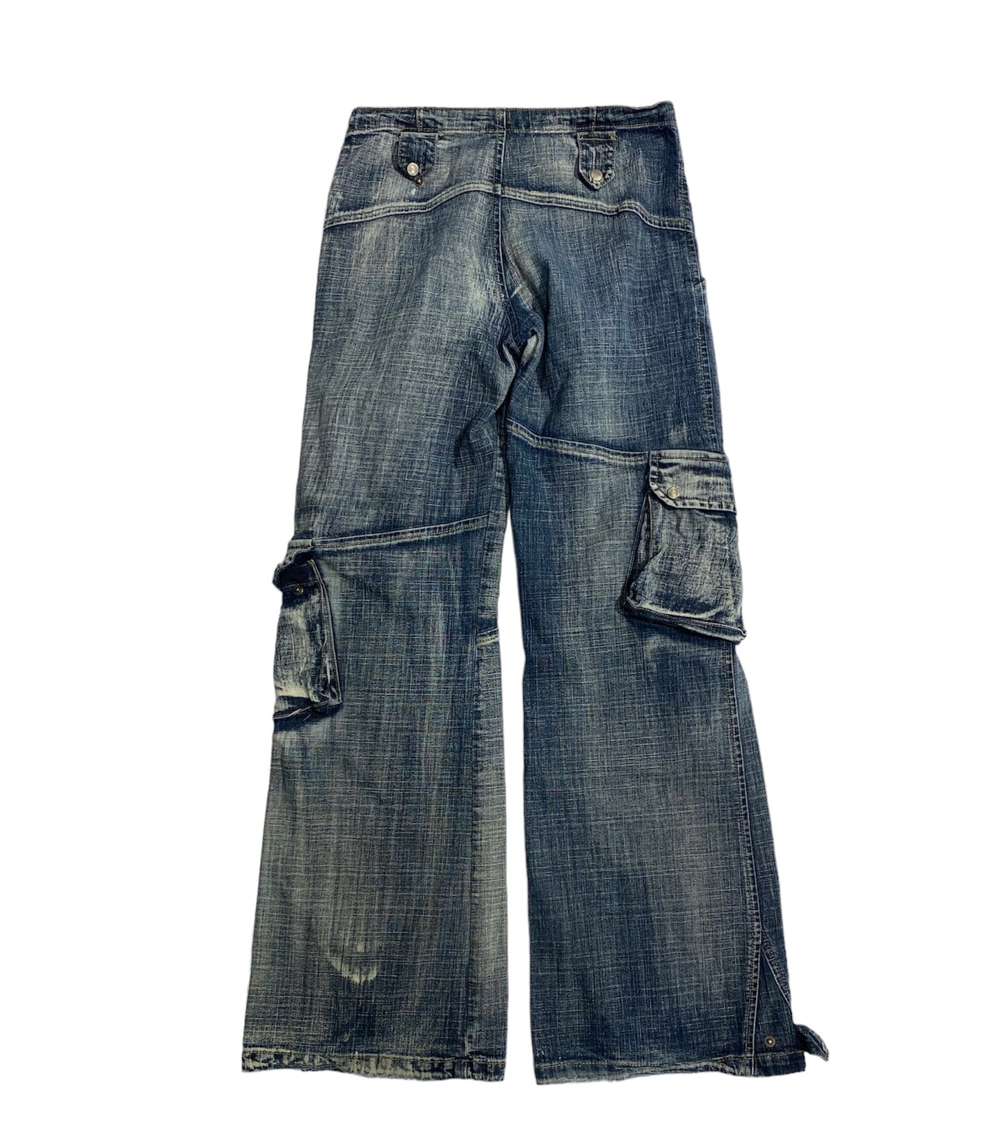 Vintage multipocket washed cargo jeans