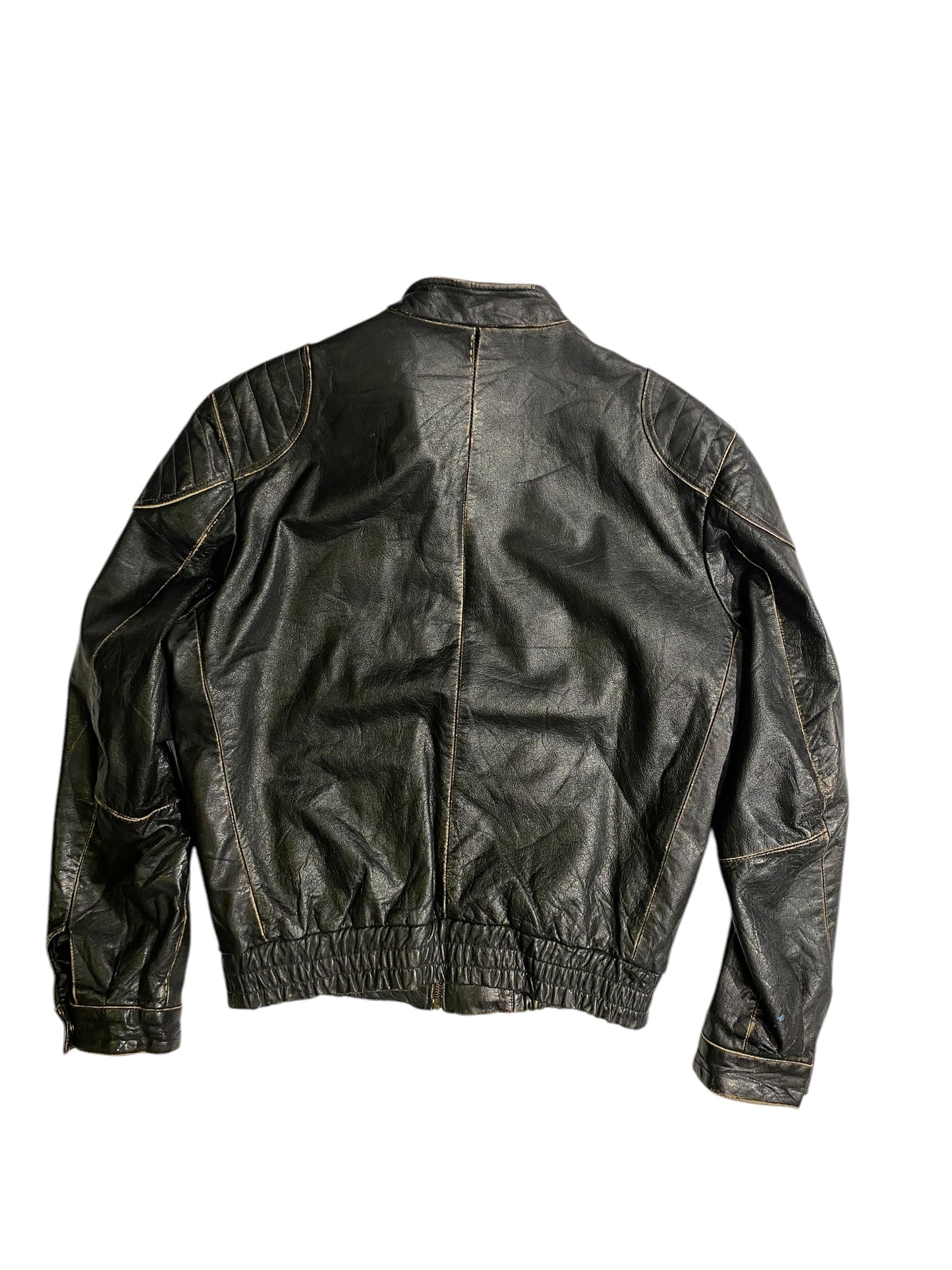 Lapel vntg heavy leather jacket