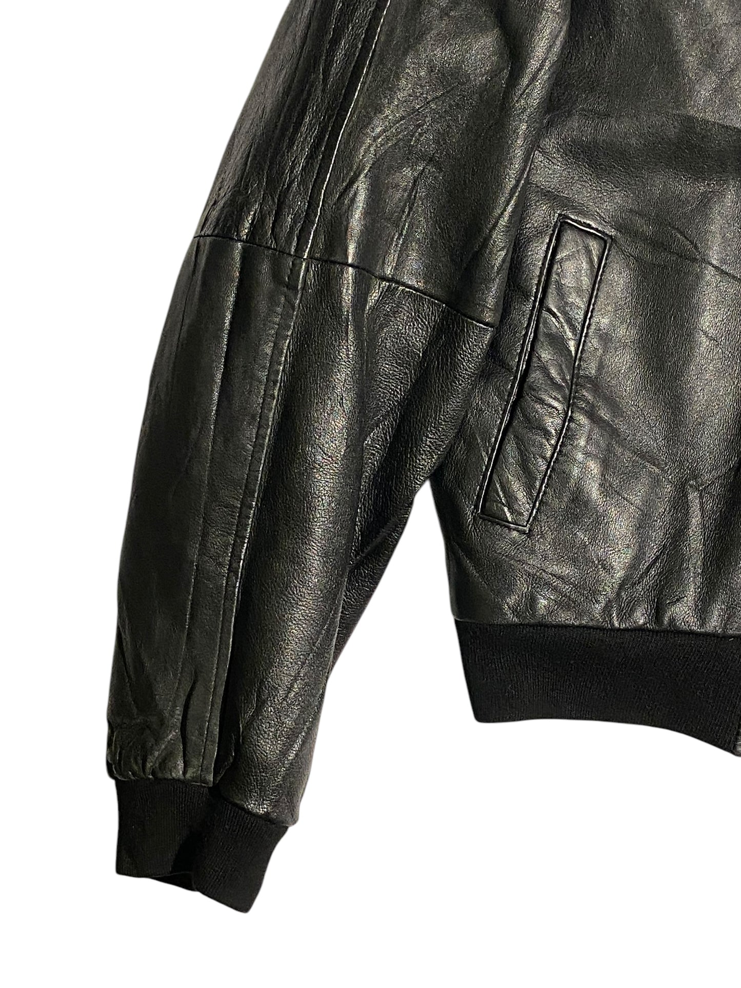 Rathskeller silk printed leather jacket