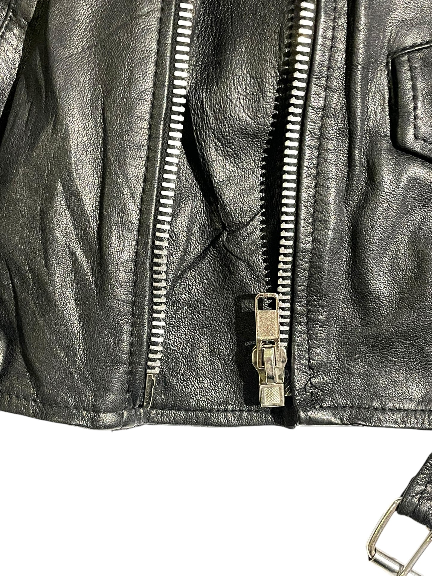 Infraction multiple zipper vintage leather jacket