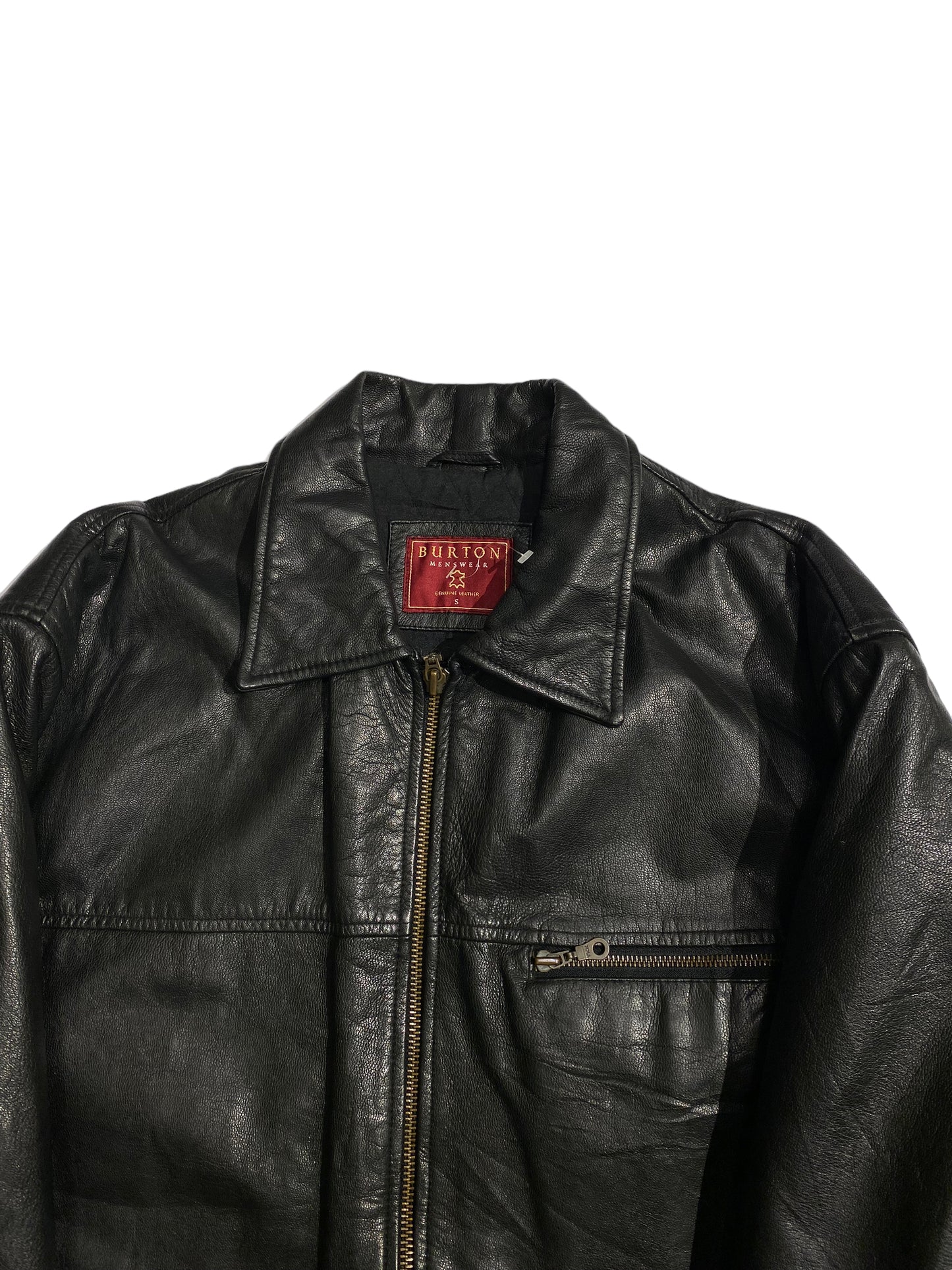 Burton leather zipper coat