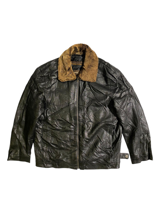 Free eagle heavy leather jacket with fur