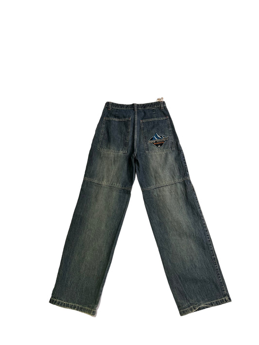 T-K-F Ice-rock embroidered jeans