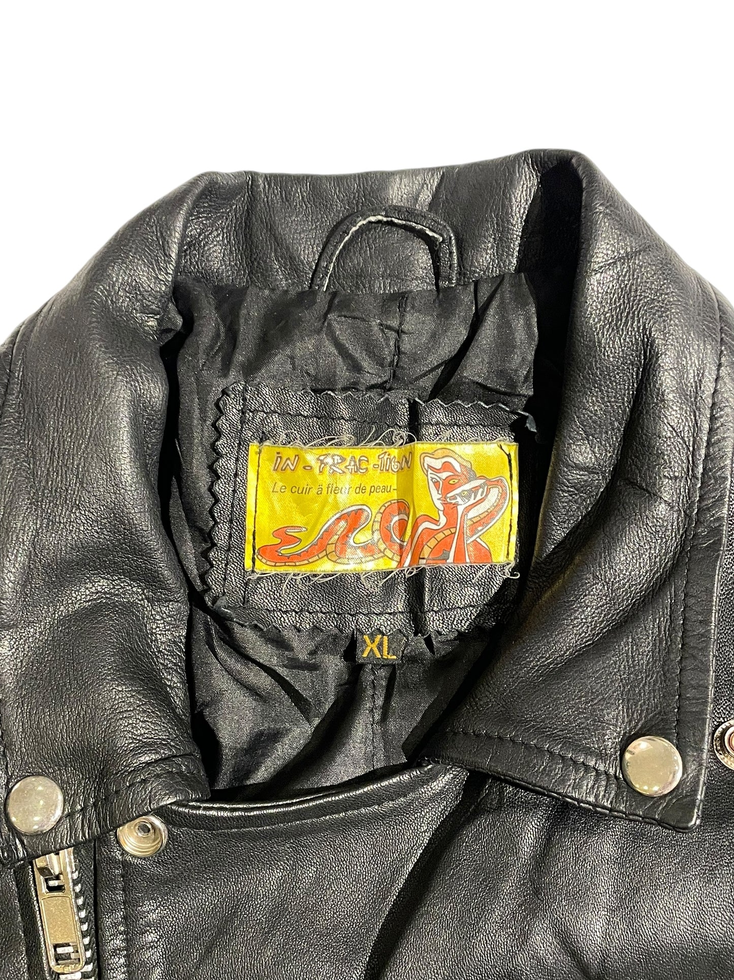 Infraction multiple zipper vintage leather jacket