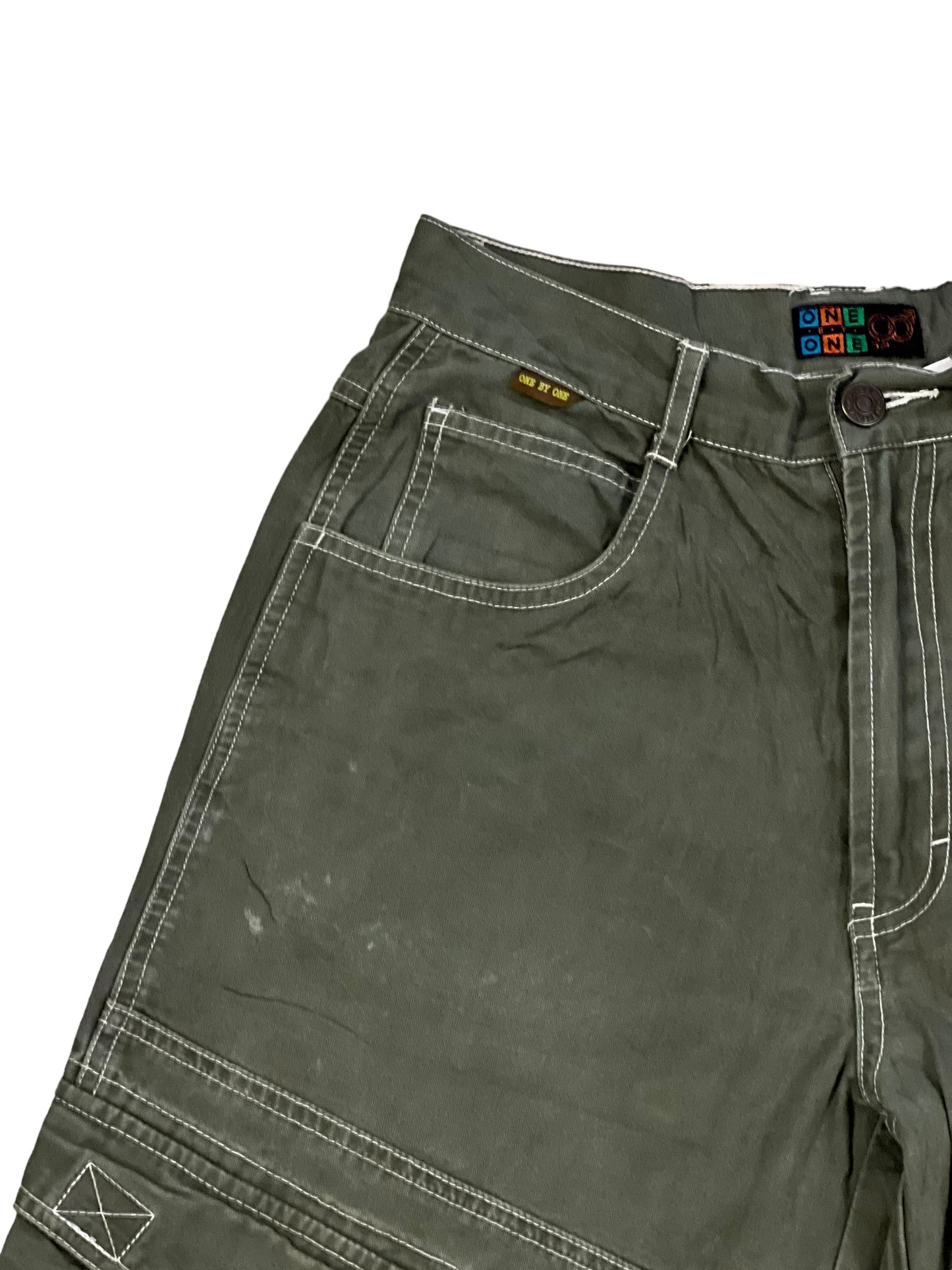 OBO army green jorts