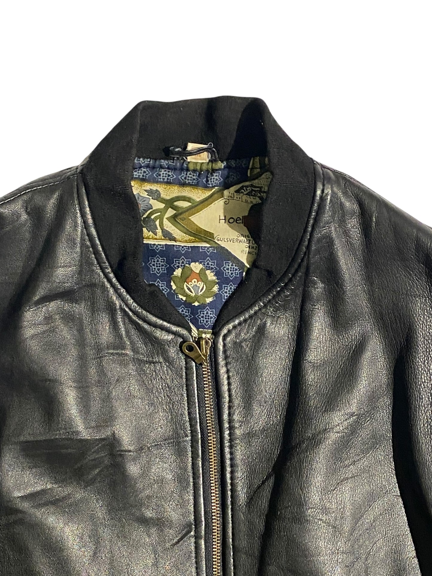 Rathskeller silk printed leather jacket