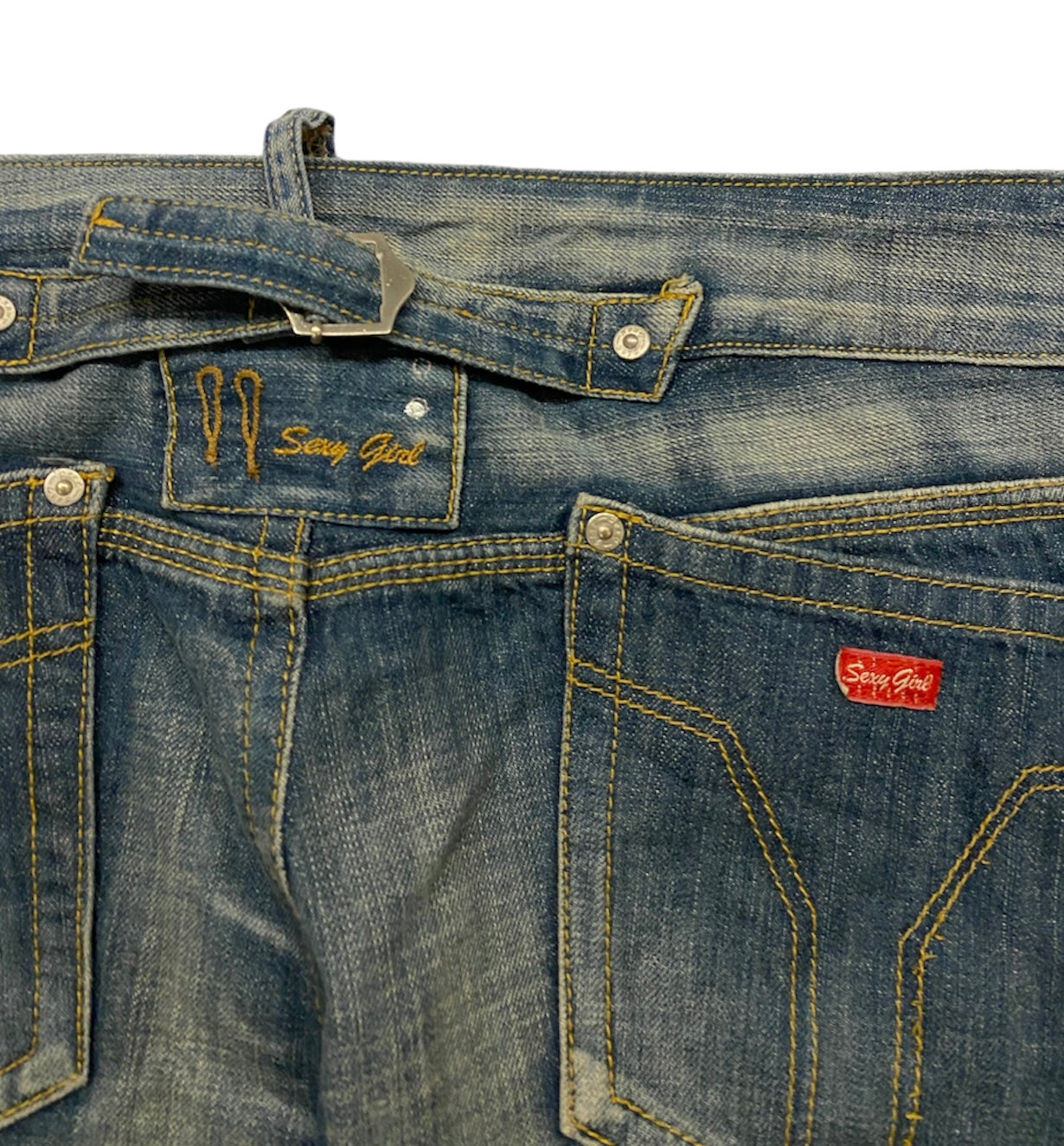 Vintage washed denim jeans