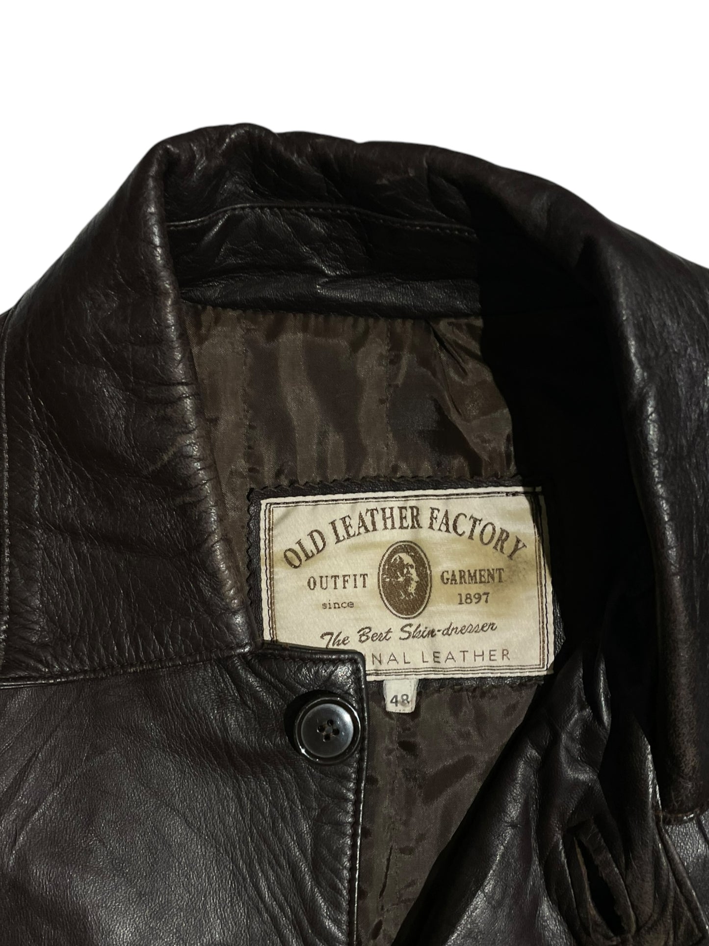 Old leather factory leather coat