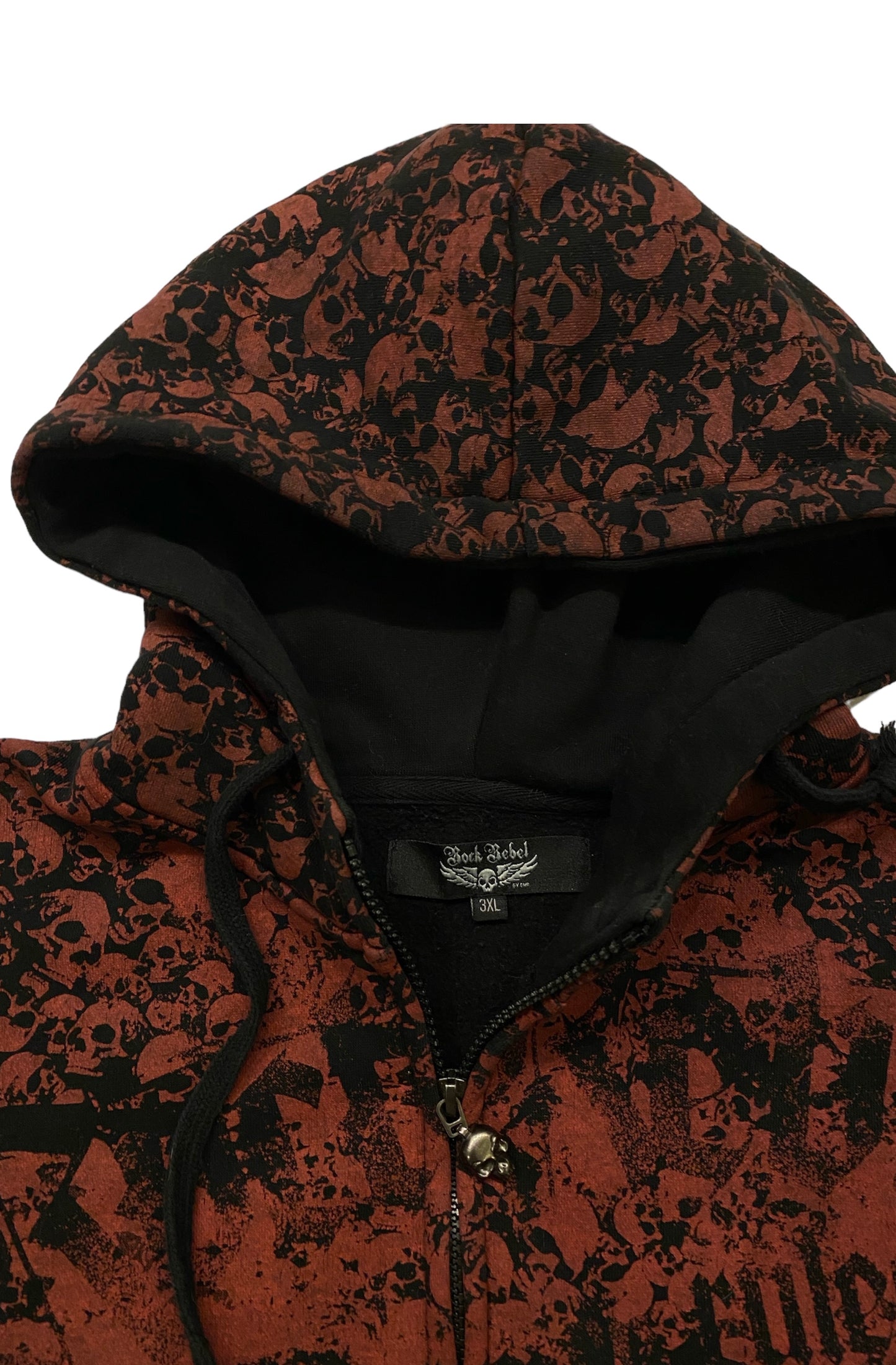 Rock rebel skulls Y2K zip-up