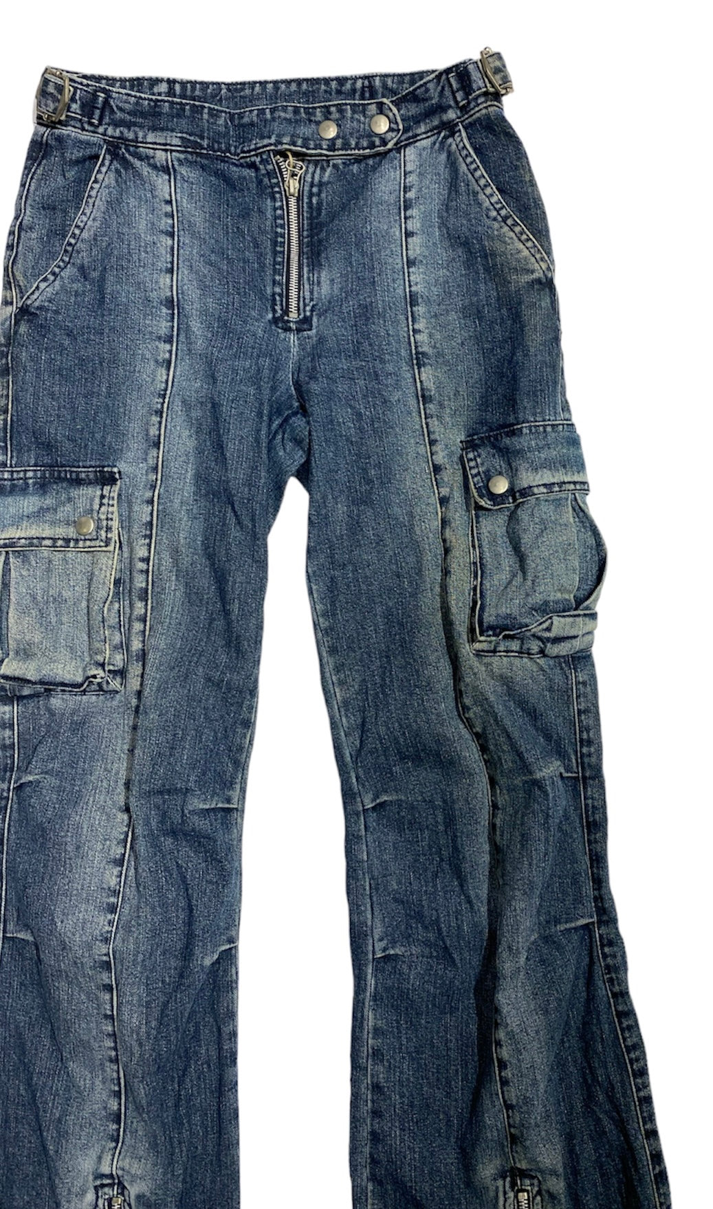 Multipocket cargo jeans with zippers