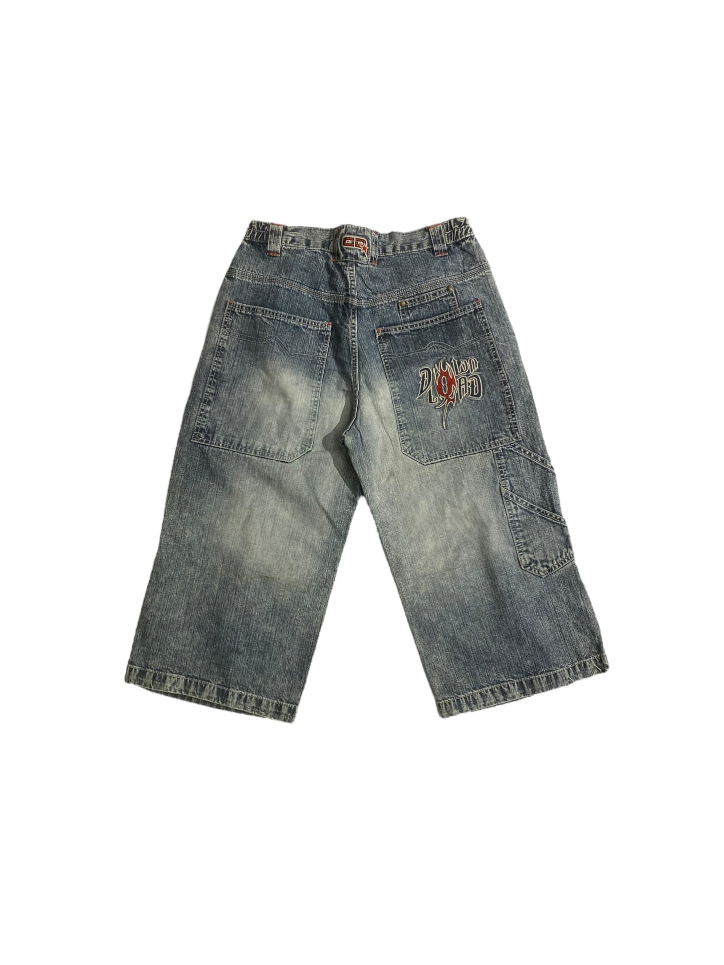 D-load embroidered y2k jorts