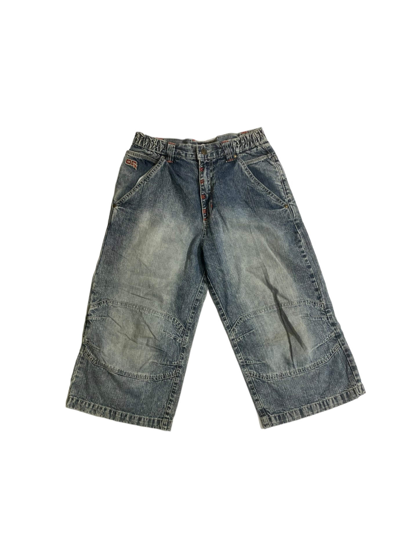 D-load embroidered y2k jorts