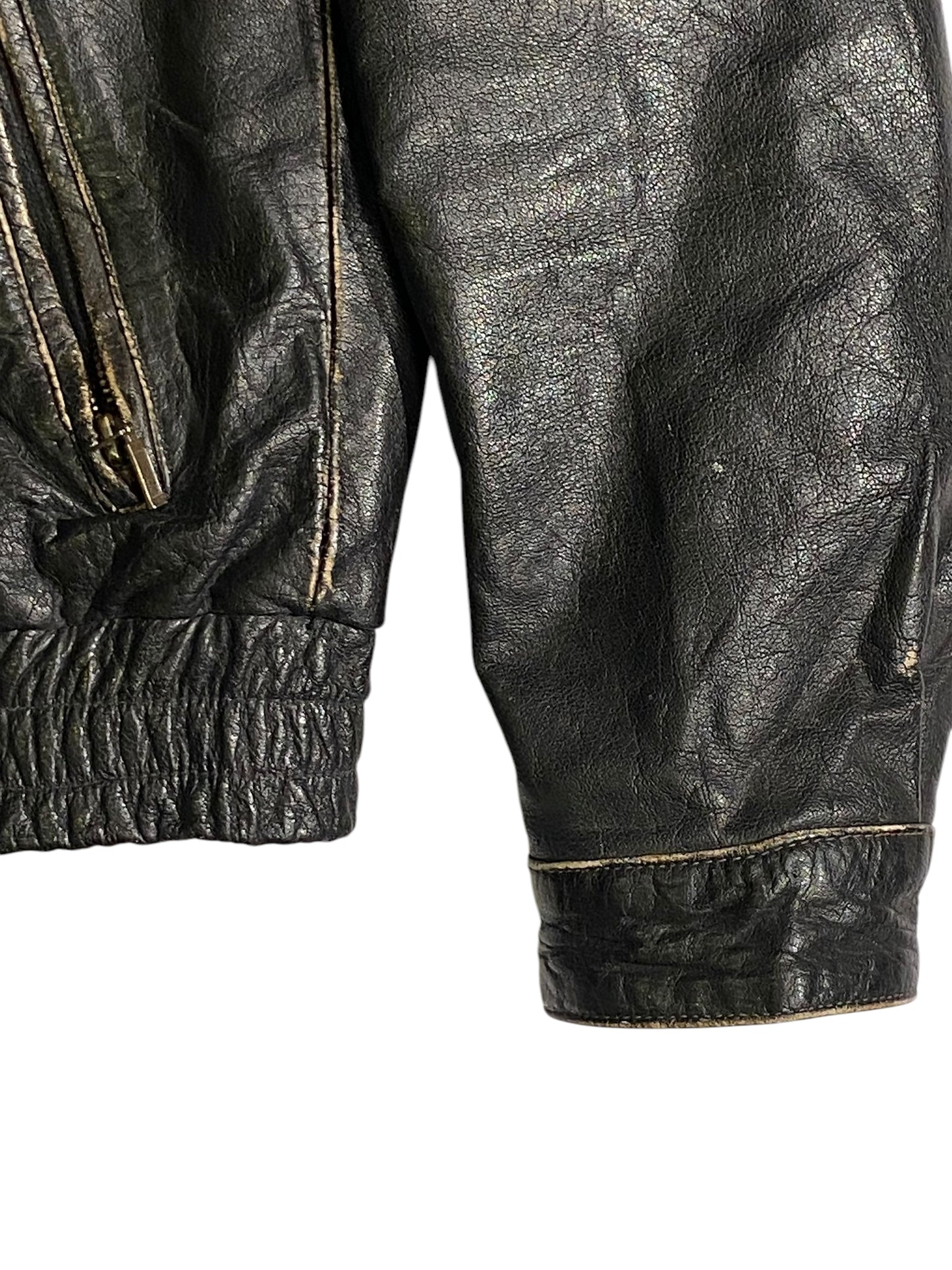 Lapel vntg heavy leather jacket