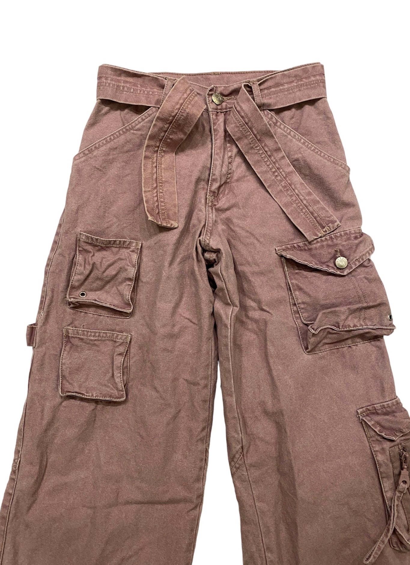 Here & There tactical cargo pants with back print and adjustable ankles