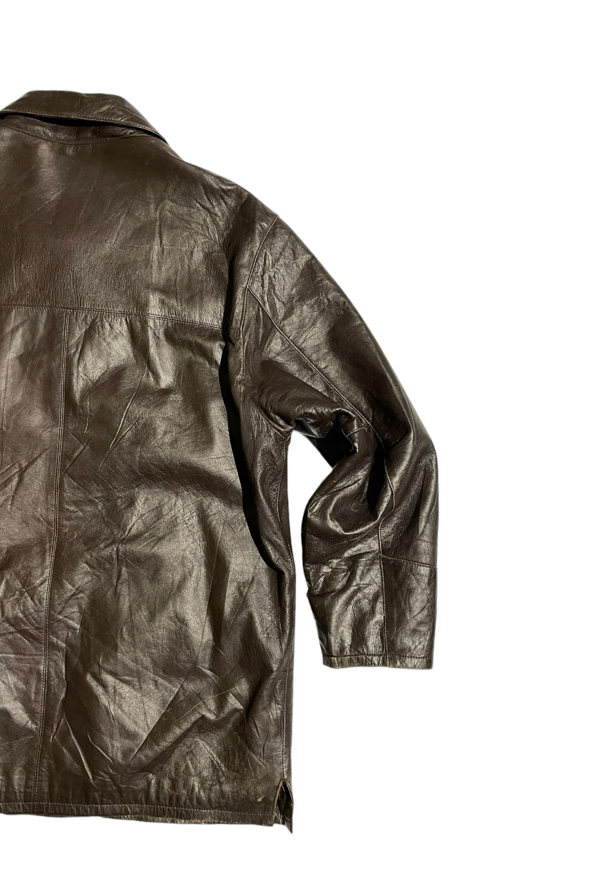 Old leather factory leather coat