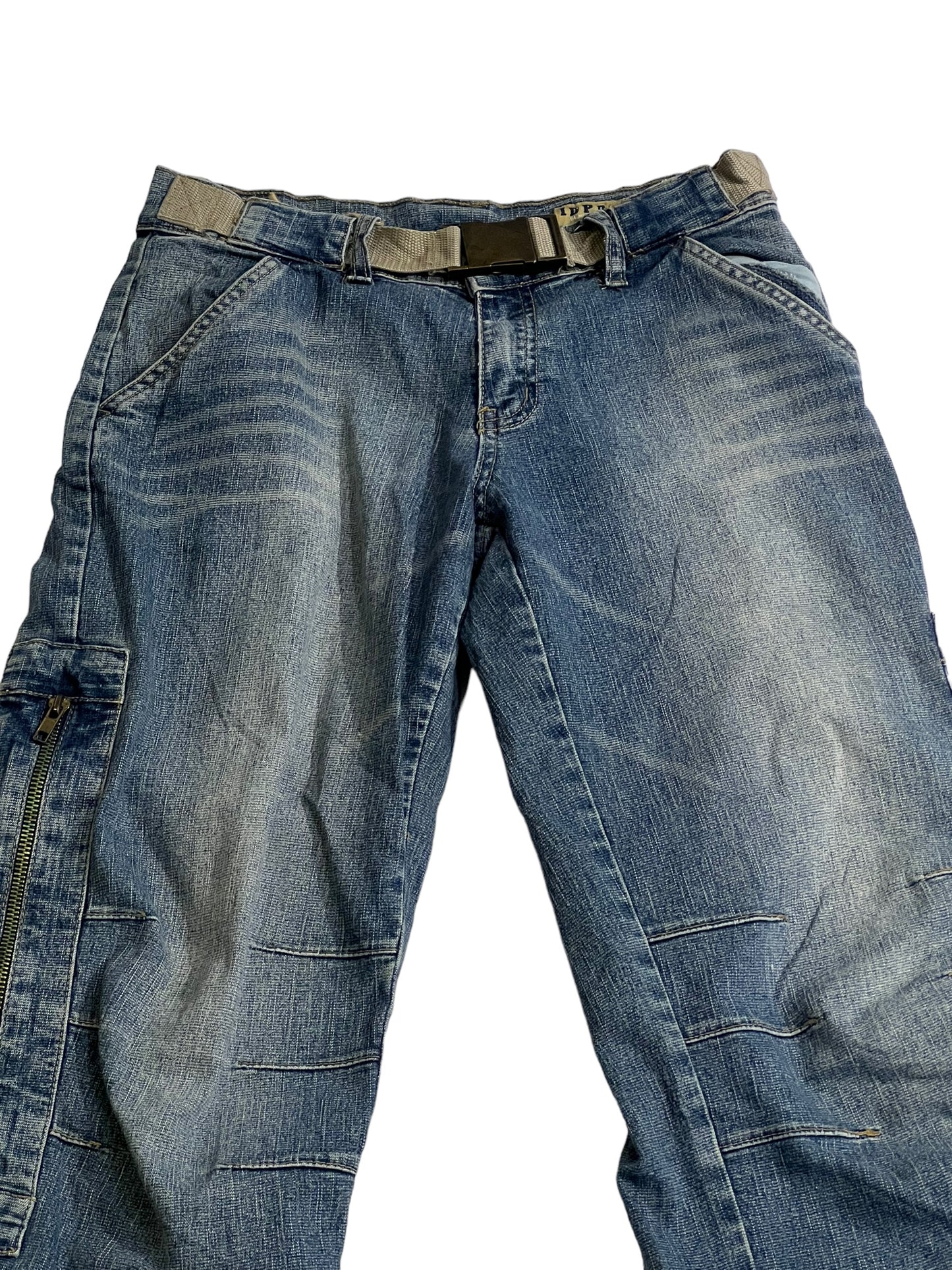 IDPDT zipper baggy jeans