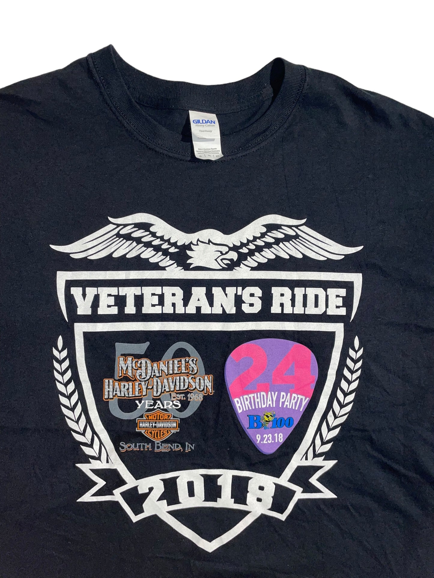 Harley Davison veterans ride graphic tee