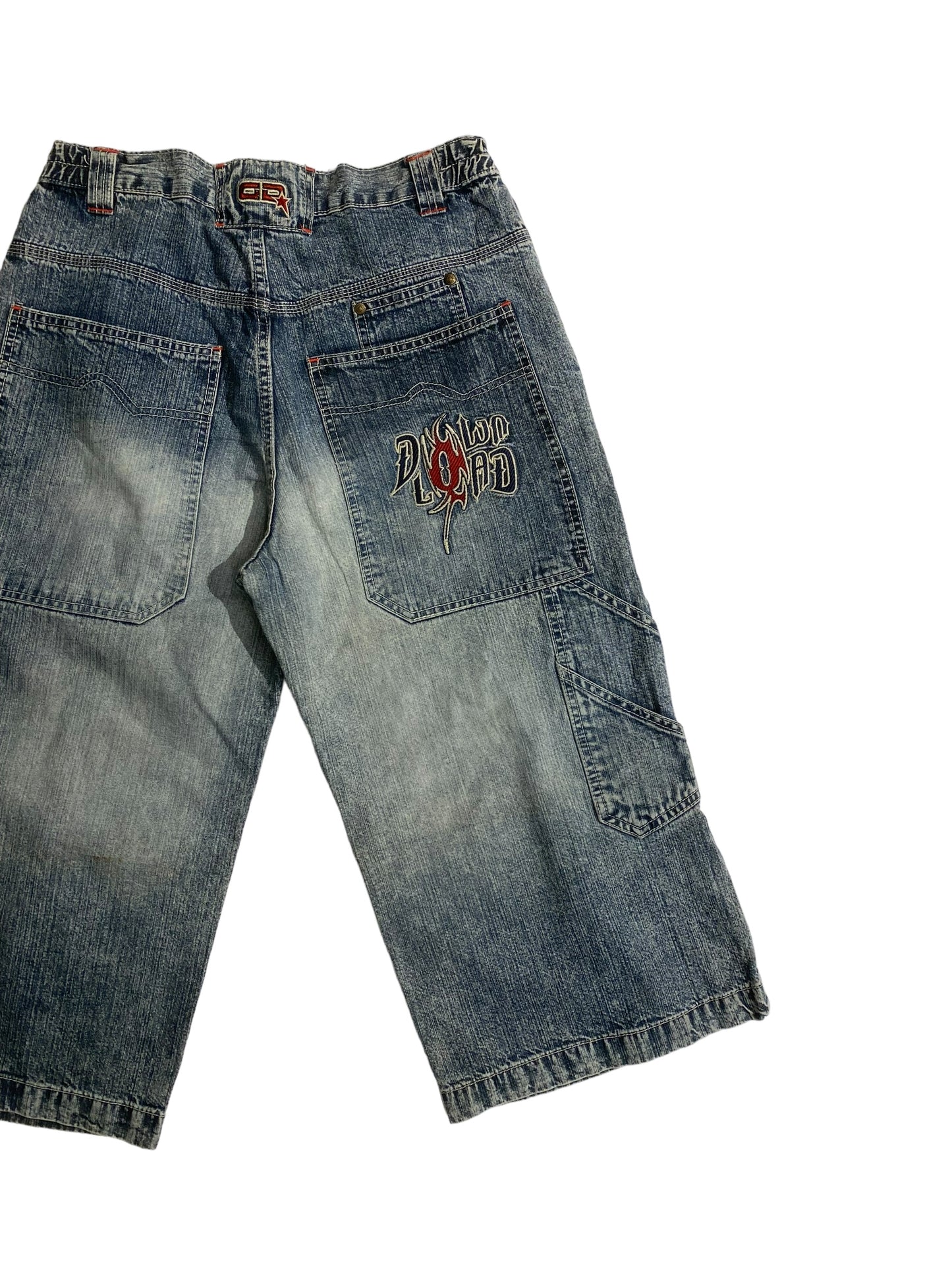 D-load embroidered y2k jorts