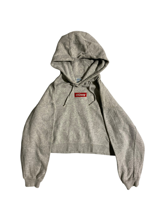 Stüssy cropped box logo hoodie