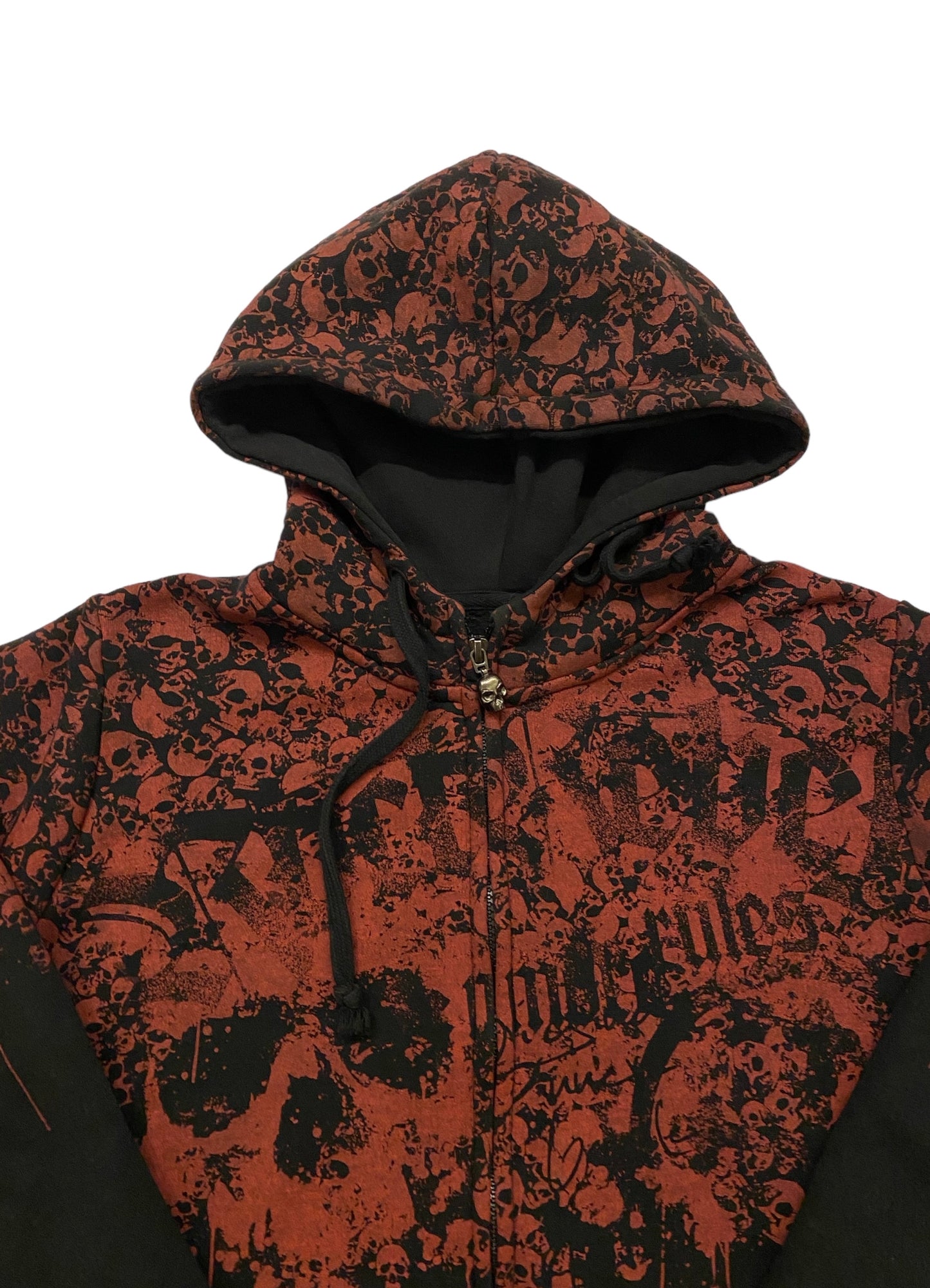 Rock rebel skulls Y2K zip-up