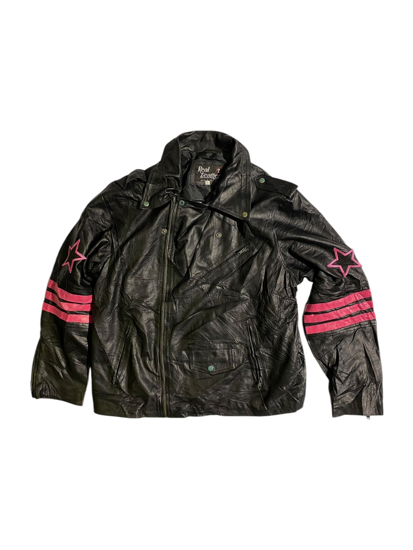 Hitman motorbiker embroidered leather jacket