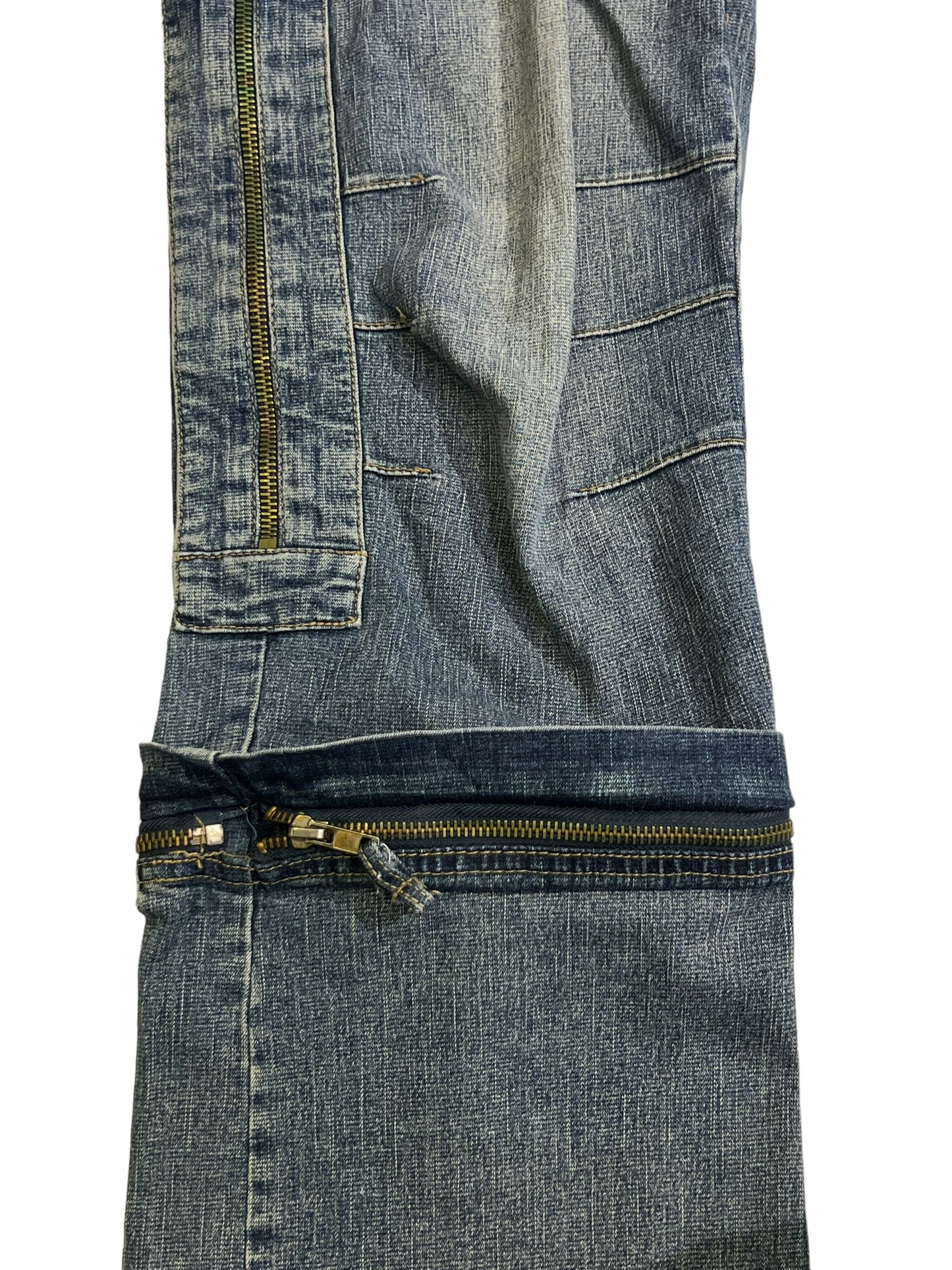 IDPDT zipper baggy jeans