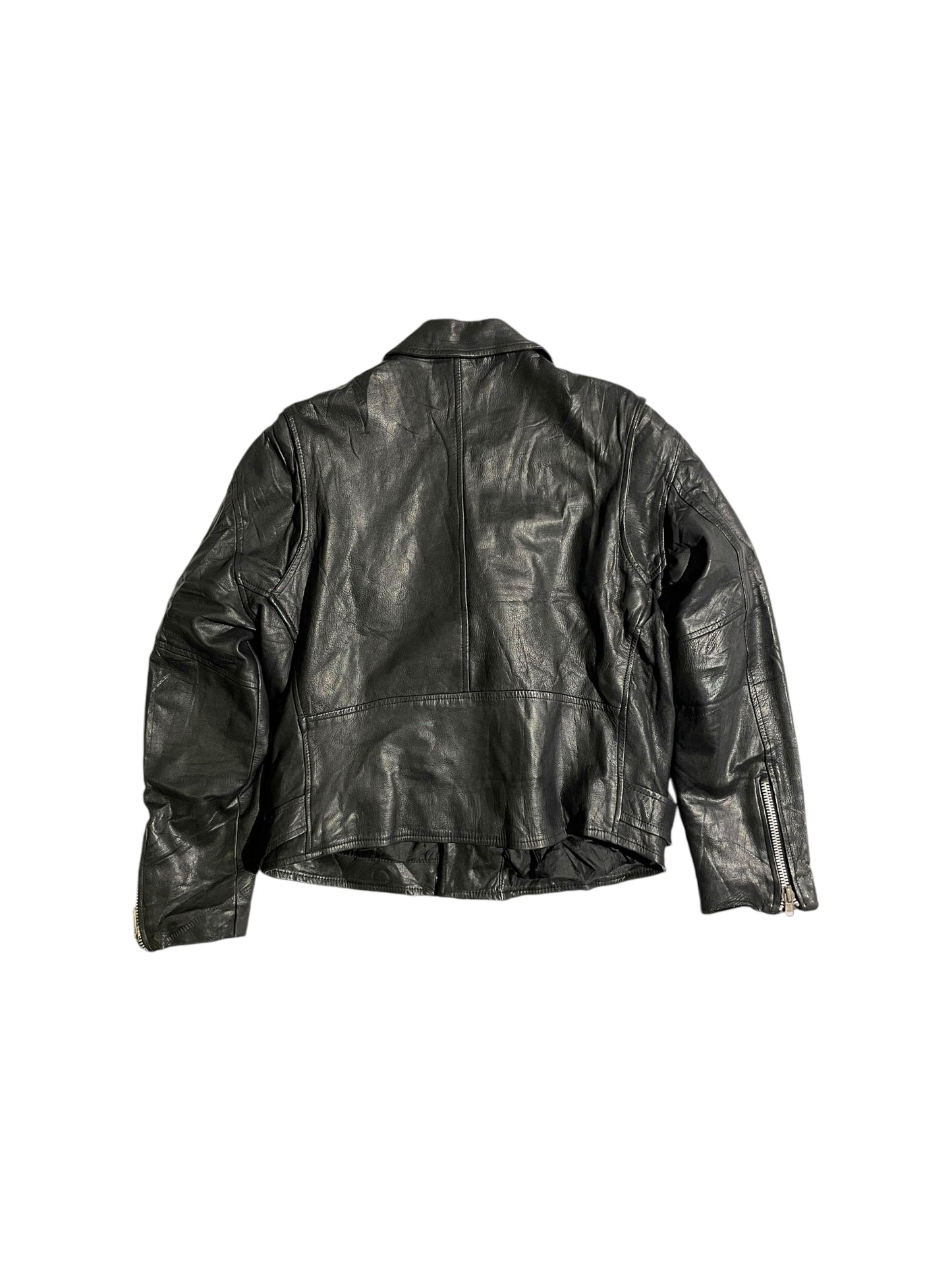 Infraction multiple zipper vintage leather jacket