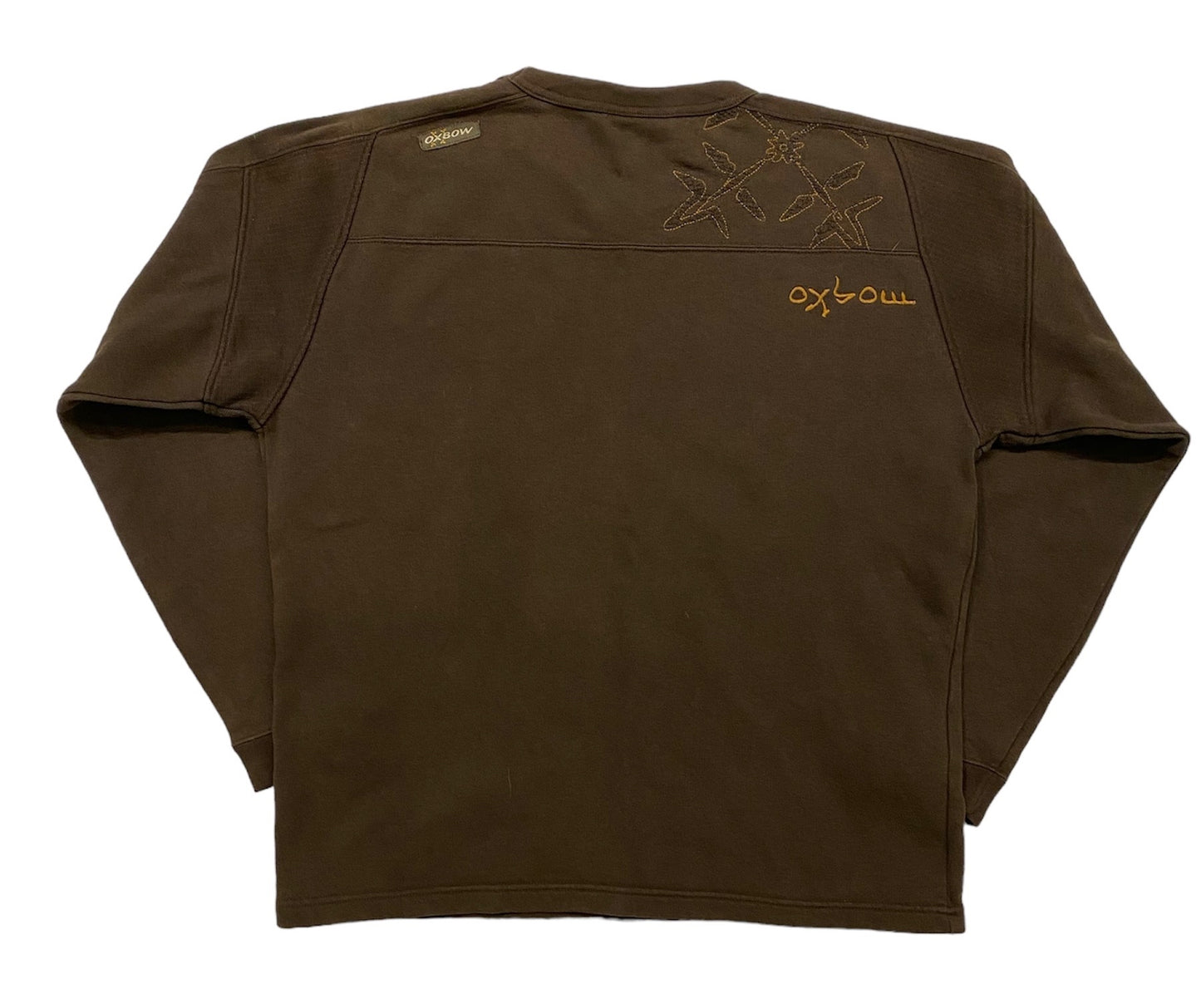 OXBOW brown embroidered crewneck