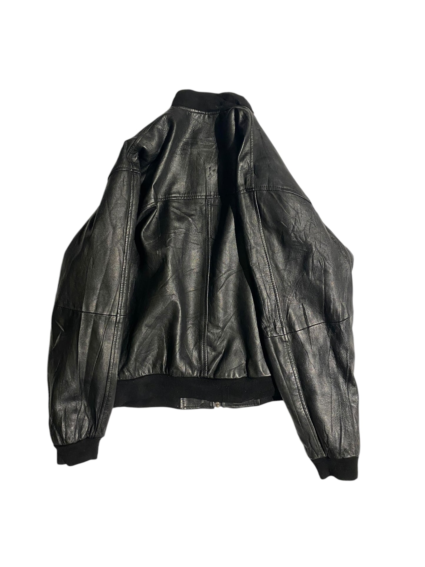 Rathskeller silk printed leather jacket