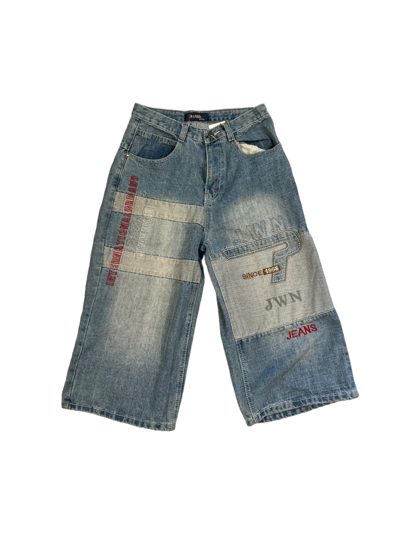 JWN embroidered jorts