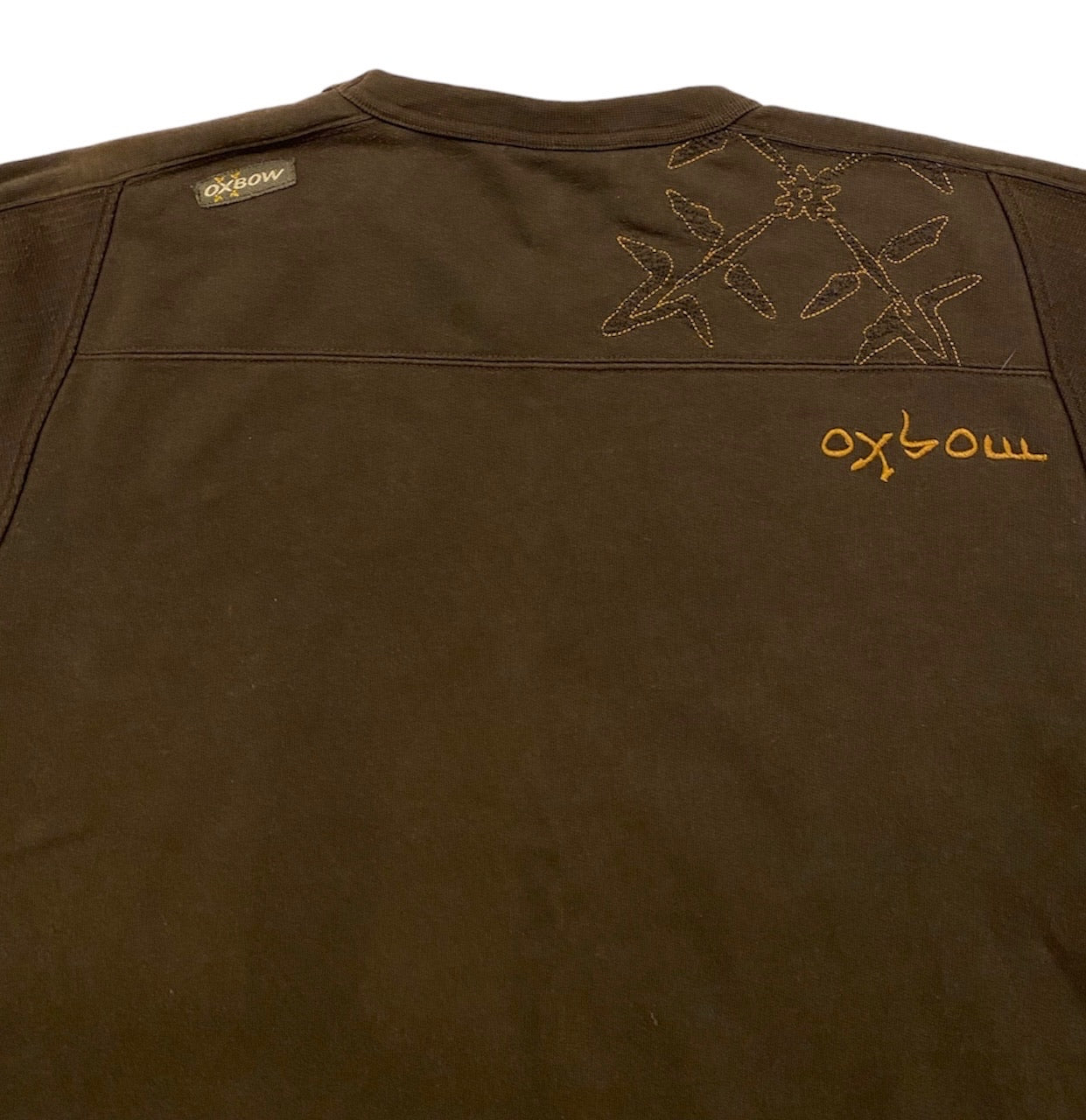 OXBOW brown embroidered crewneck