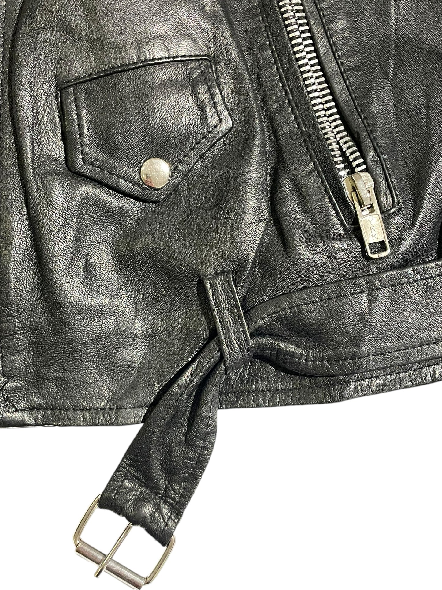 Infraction multiple zipper vintage leather jacket