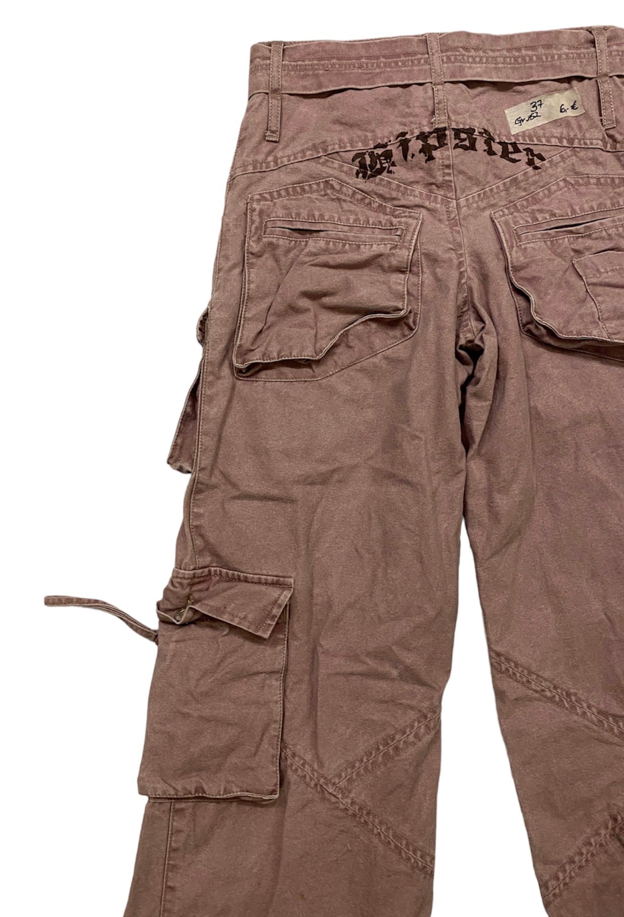 Here & There tactical cargo pants with back print and adjustable ankles