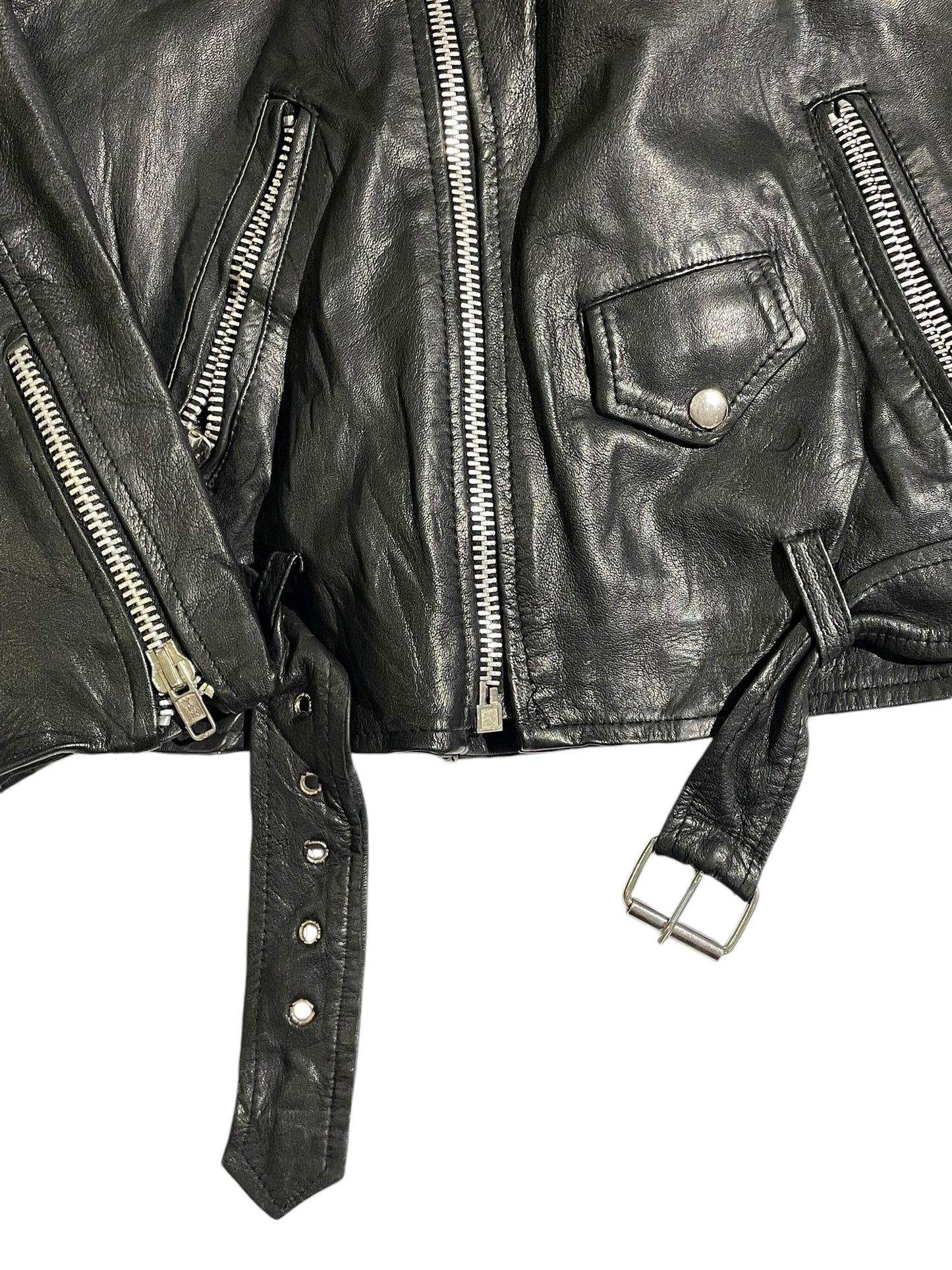 Infraction multiple zipper vintage leather jacket