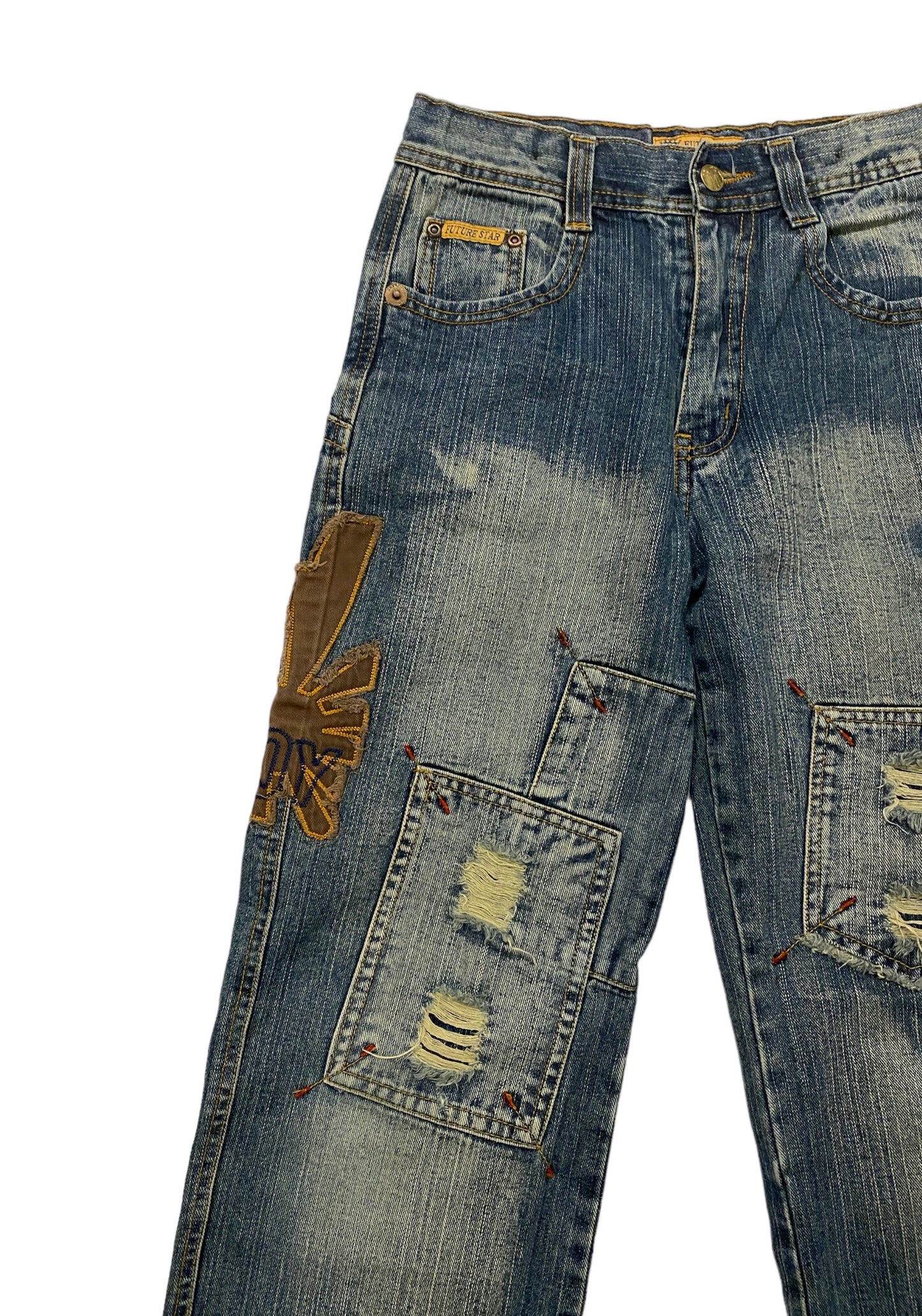 Future star vintage patched jeans