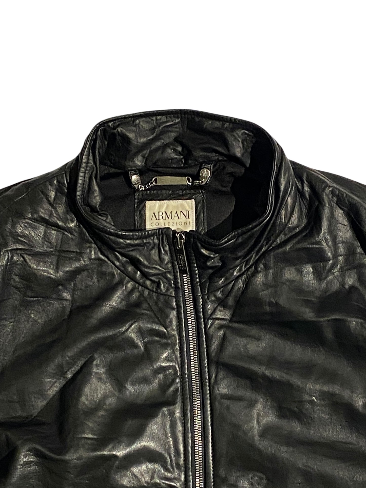 Armani collezioni leather jacket