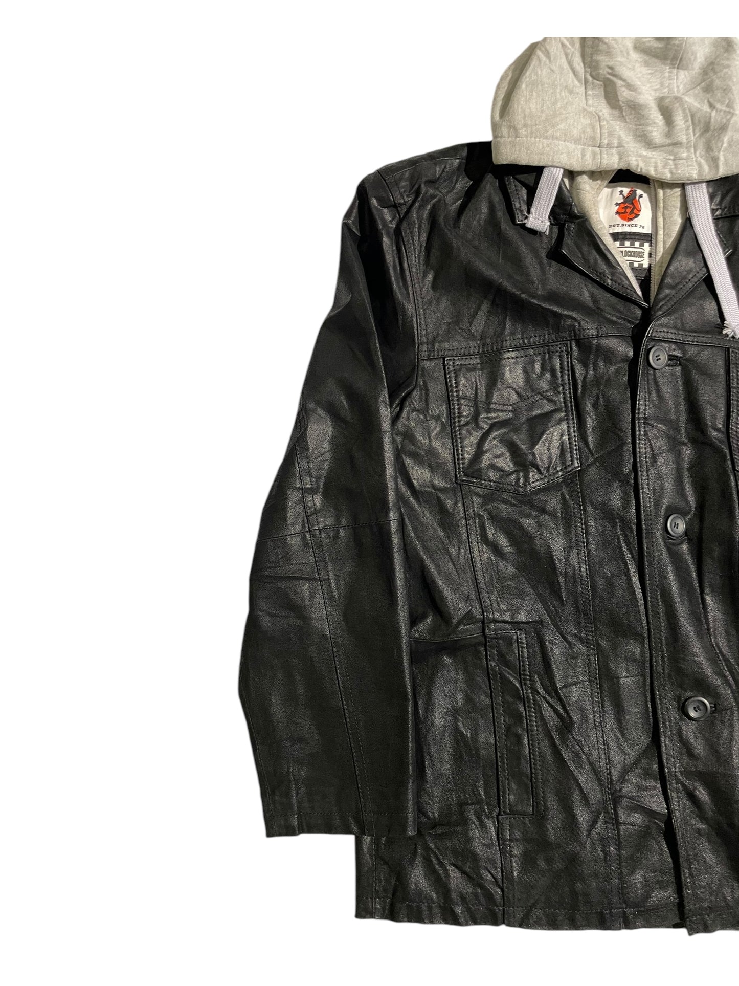 Clockhouse leather jacket with removable hood