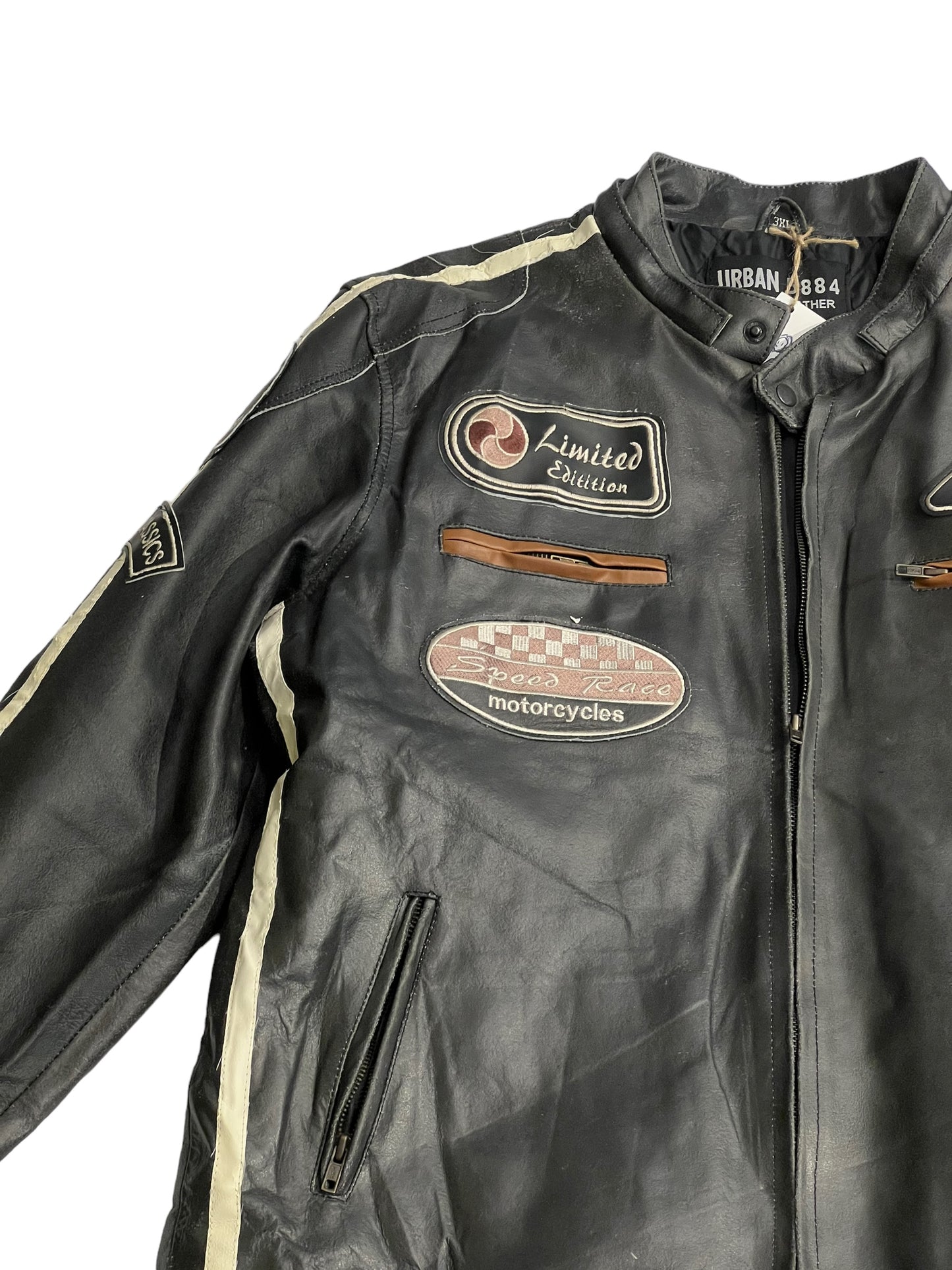 Urban 5884 motor leather racing jacket