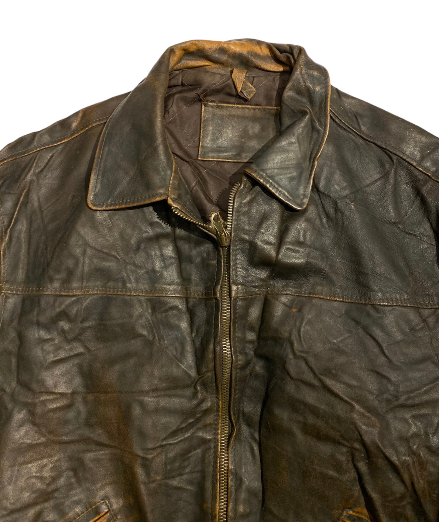 Brown distressed leather jacket