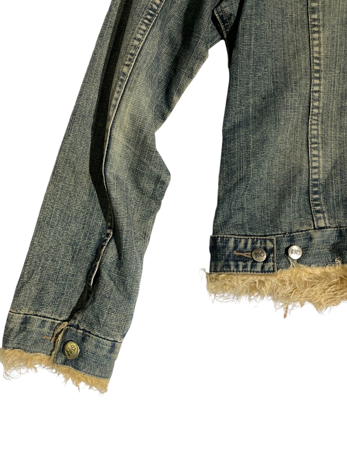 New caro fur lined denim jacket