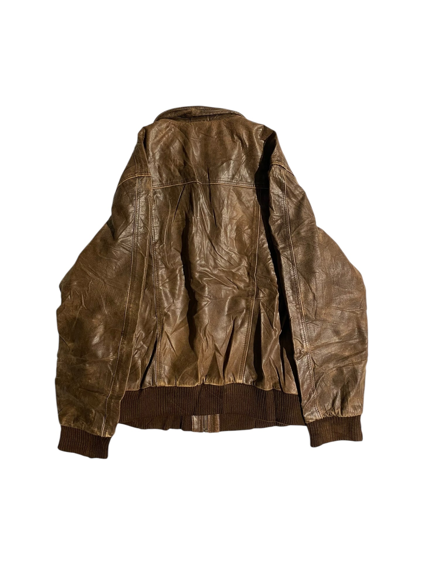 Vntg brown leather jacket